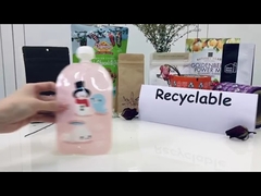 Flat Bottom Recyclable Plastic Bags Food Packaging Zipper Bag With Clear Window