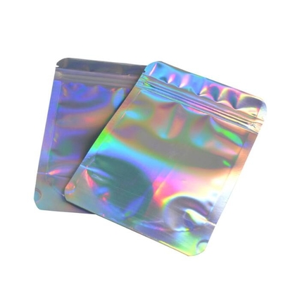 Holographic Film Zipper Packaging Bag Aluminum Foil Lining Inside