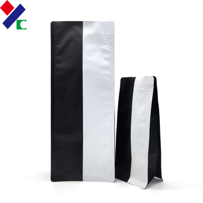 500g 1000g Coffee Packaging Bags Custom Printed Flat Bottom 200mic With Tin Tie / Valve