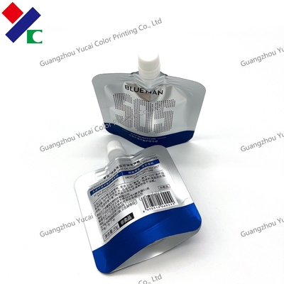 Drinking Silver Biodegradable Packaging Bags Recyclable 200ml Retort 10ml 30ml  Water Spout Pouch