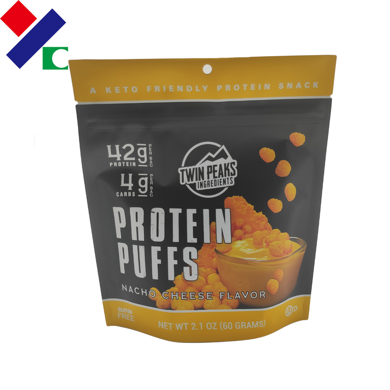 VMPET Stand Up Zipper Pouch Oxygen Proof Resealable Zipper Bags 100 Micron For Snack