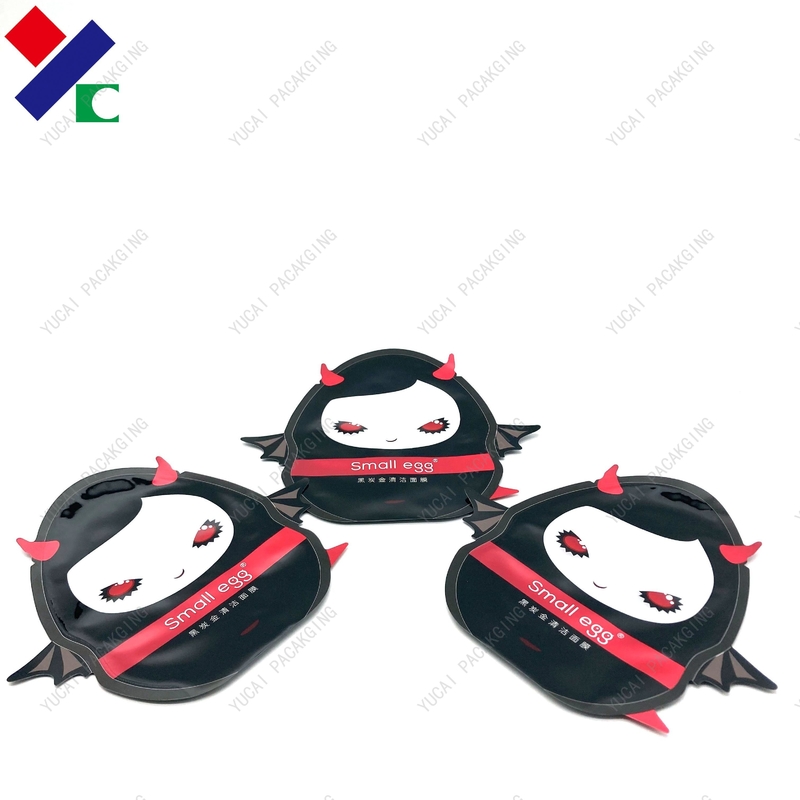 SGS Certificated Angel Shaped Mask Bag Packaging Shiny Printing Soft Touch Material